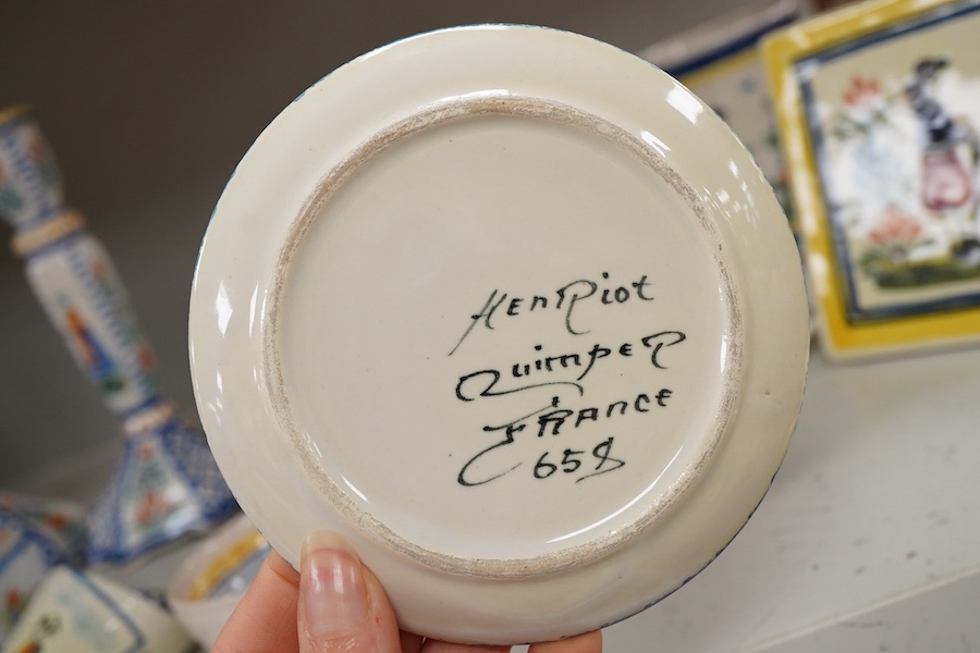 A collection of Quimper Faience wares